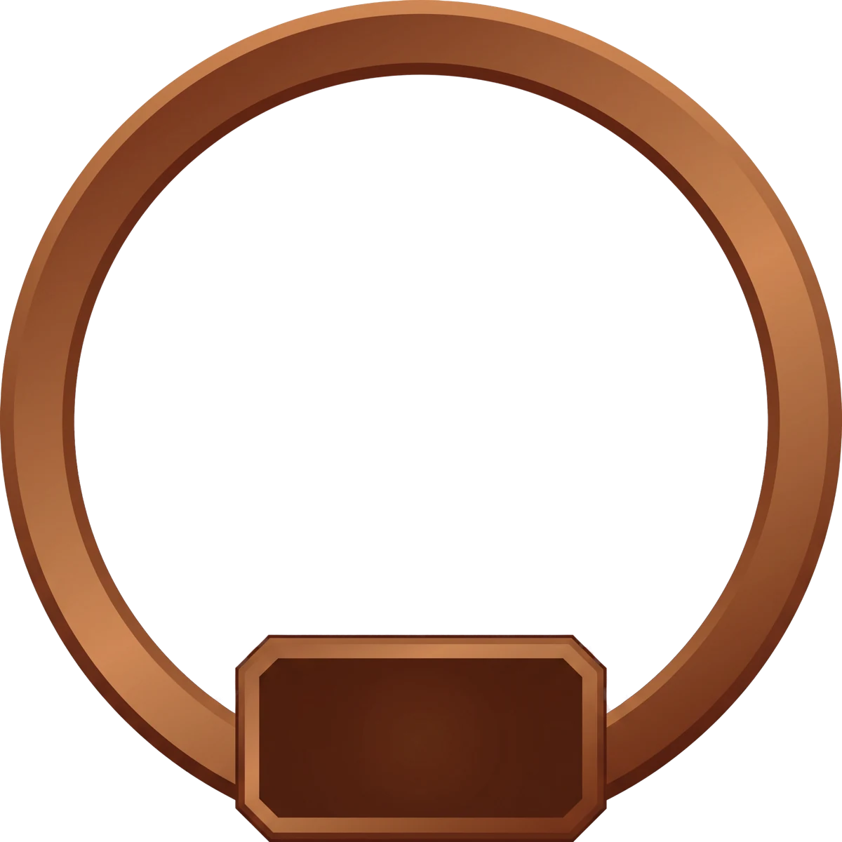 Empty bronze medallion frame, standing in for a verified-site seal