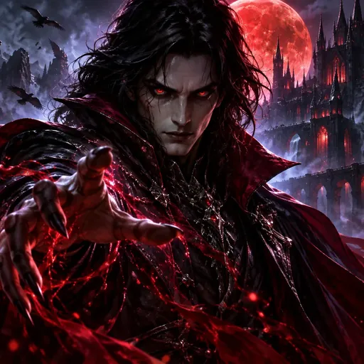 Blood and Shadow 2 cover art with a dark magic theme