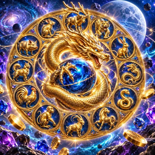 12 Zodiacs cover art with Chinese zodiac symbols